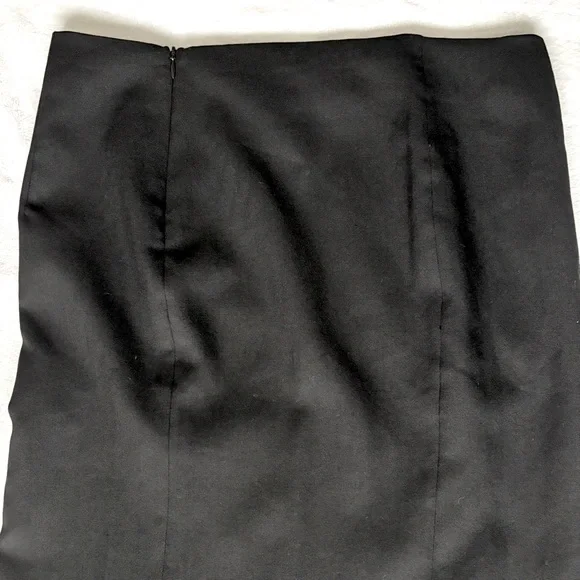 ZARA Collection NEW! Double Front Slits Black Wool Midi Straight Skirt--M - Picture 9 of 13